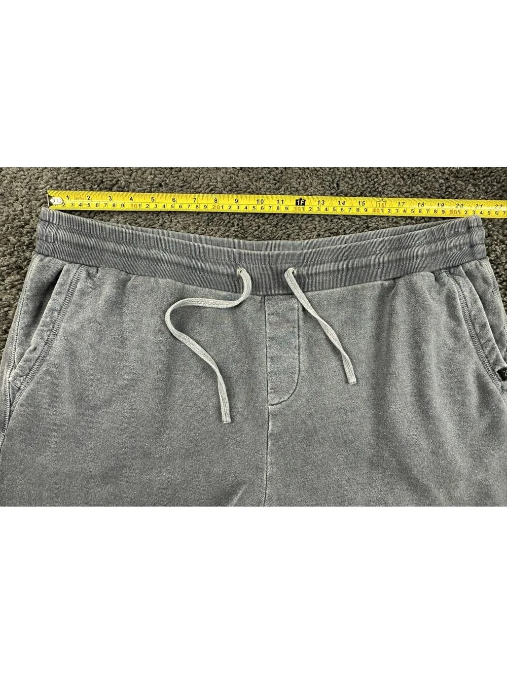 Outerknown Sur Sweatshorts Mens Faded Black Hemp Organic Cotton Blend Shorts XXL